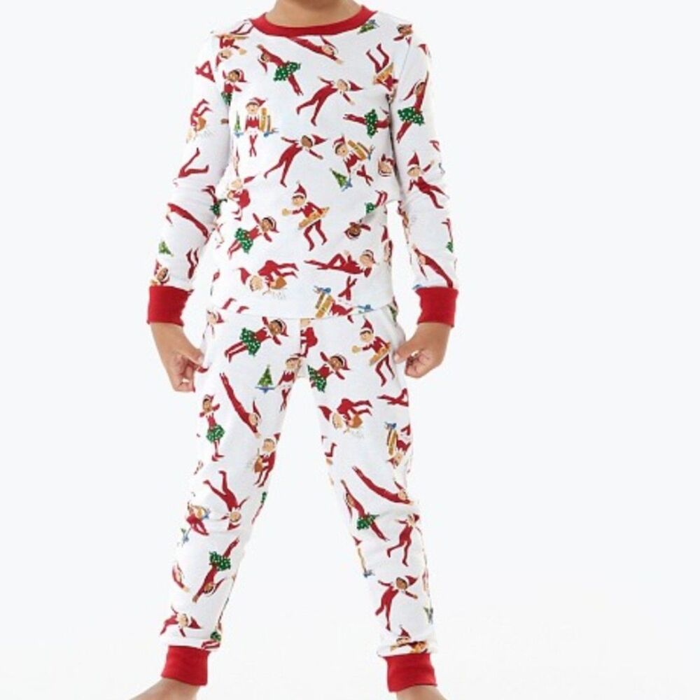 Pottery Barn Elf on the Shelf Kids Pajama Christmas Set Sz 8